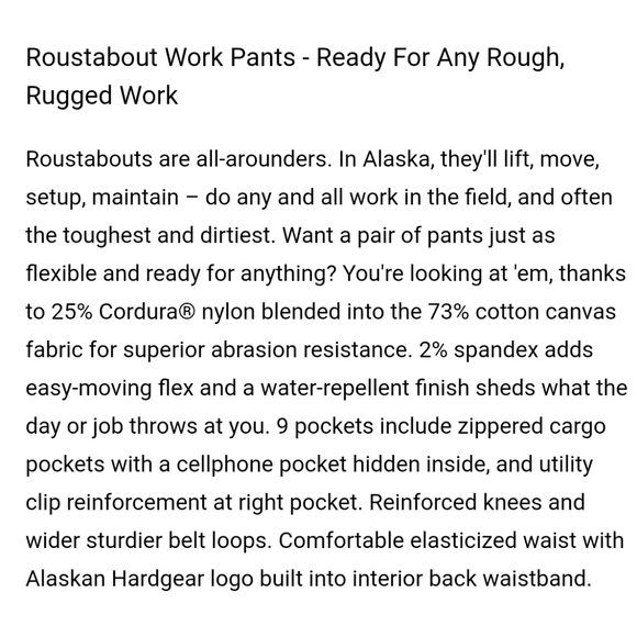 Duluth Roustabout Cargo Pant Black 38x30 - Picture 4 of 6